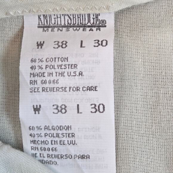 Knightsbridge Menswear Slacks Men’s 37x26 Khaki USA Cotton Blend 38x30 - Picture 3 of 12